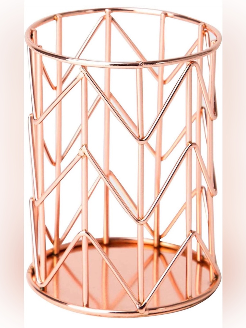 Rose Gold Wire Mesh Utensil Holder - Home Storage & Organization